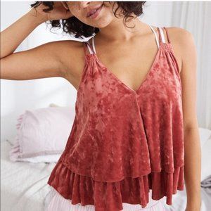 Aerie Burnt Orange Velvet Layered Tank